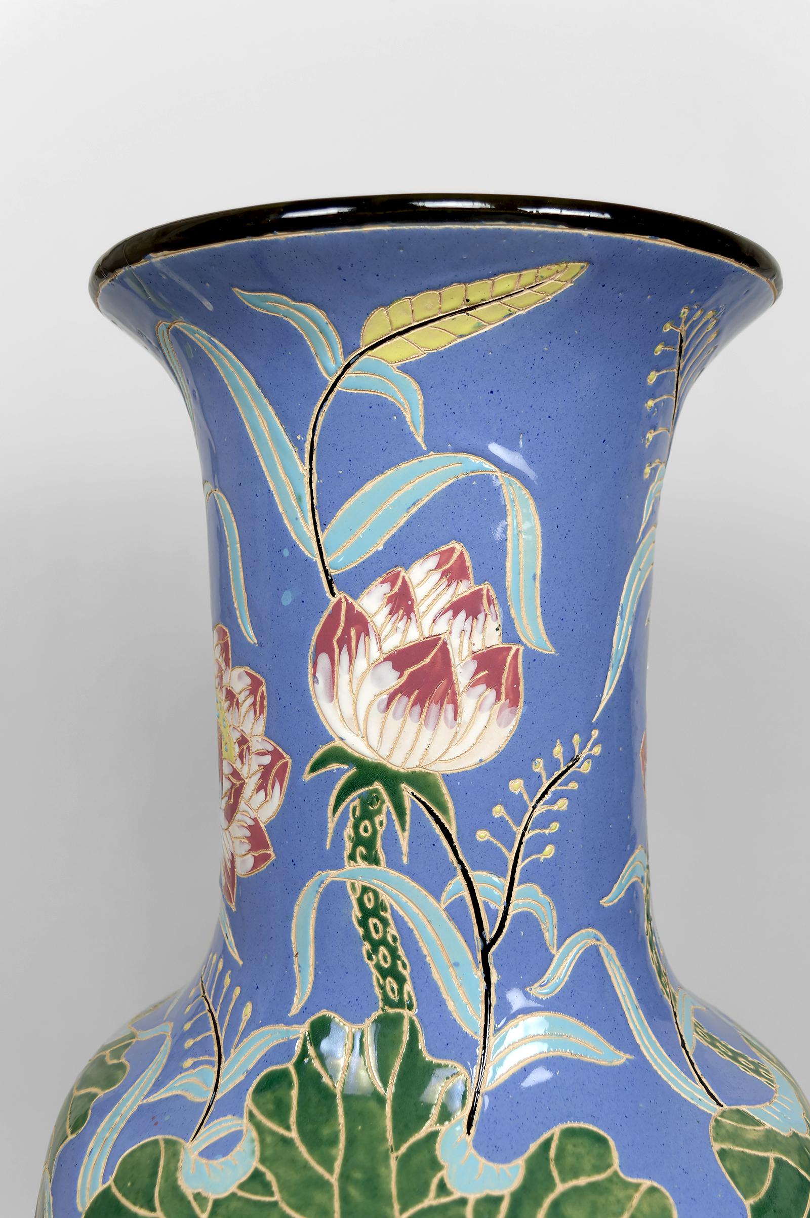 Important vase balustre en grès émaillé Bien Hoa, Indochina / Vietnam en vente 2