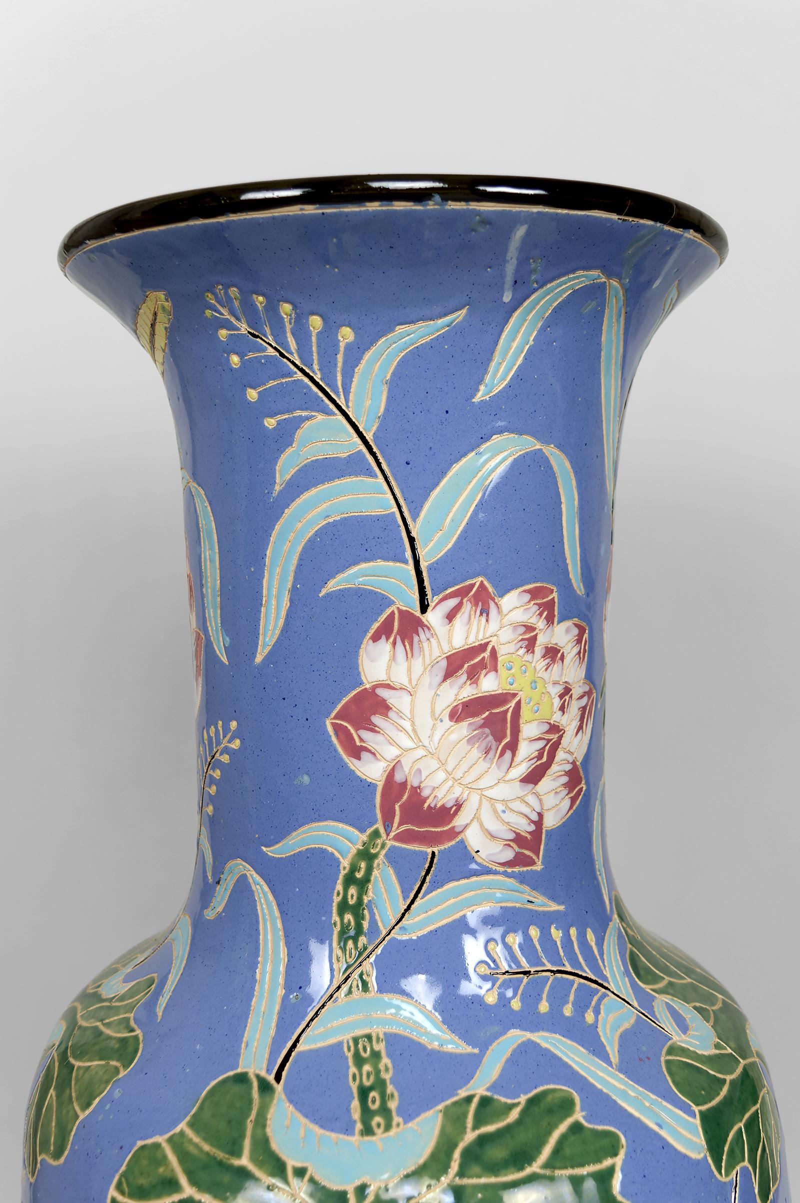 Important vase balustre en grès émaillé Bien Hoa, Indochina / Vietnam en vente 4