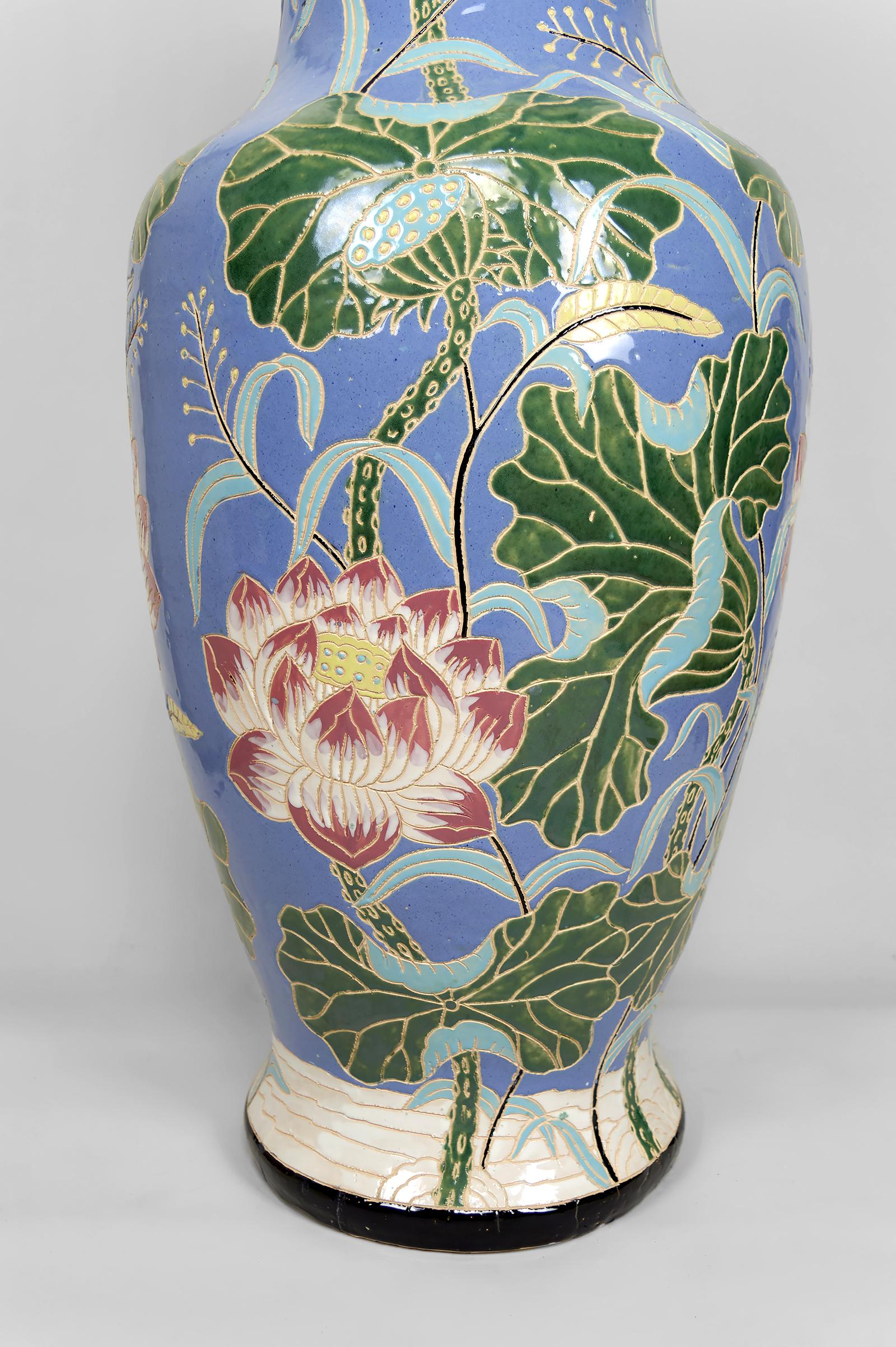 Important vase balustre en grès émaillé Bien Hoa, Indochina / Vietnam en vente 5