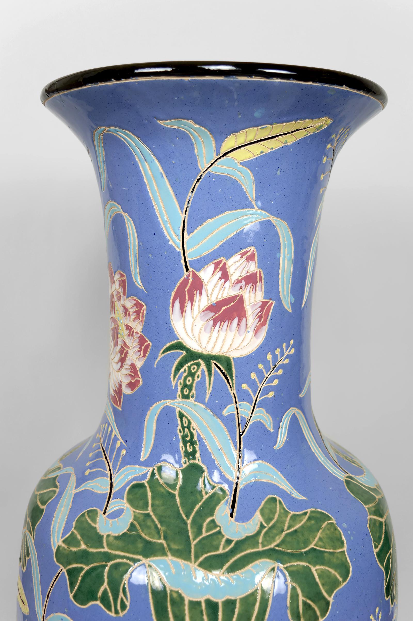 Important vase balustre en grès émaillé Bien Hoa, Indochina / Vietnam Excellent état - En vente à VÉZELAY, FR