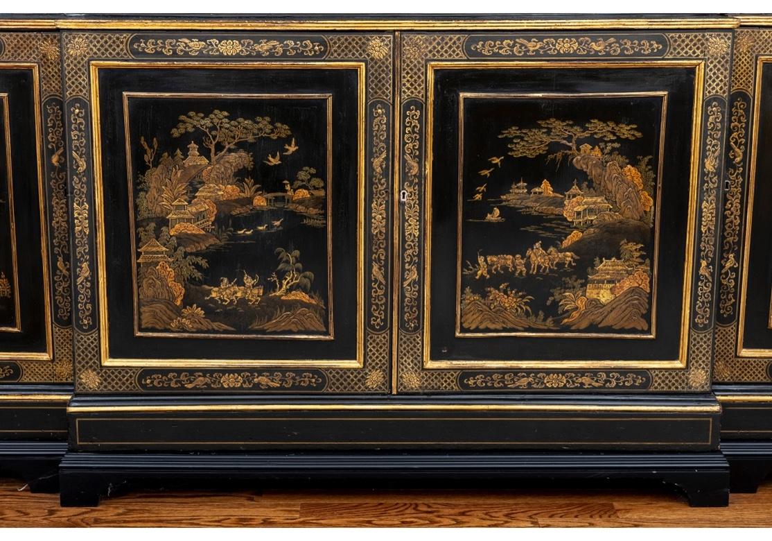 Important English 19th C. Chinoiserie  Breakfront Display Cabinet  For Sale 5