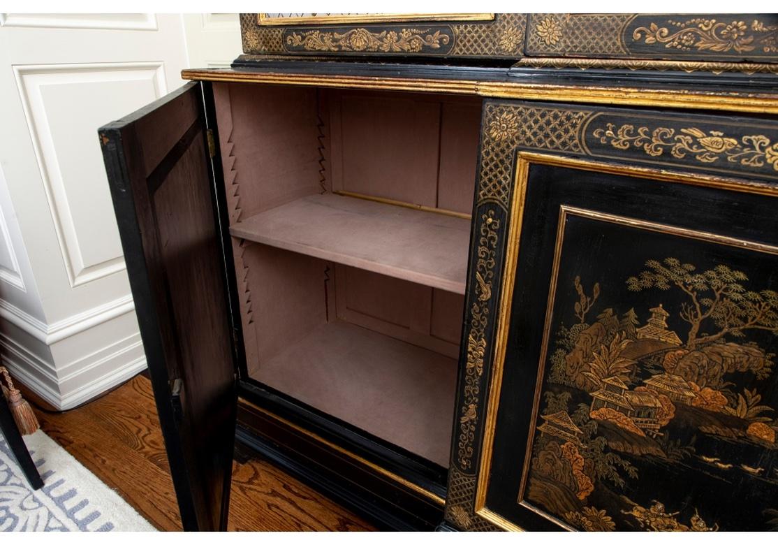 Important English 19th C. Chinoiserie  Breakfront Display Cabinet  For Sale 8