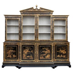 Important English 19th C. Chinoiserie Display Cabinet 