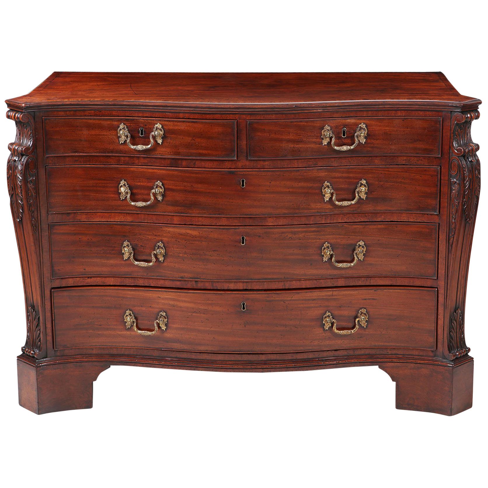 Important English George III Brown Mahogany Commode For Sale