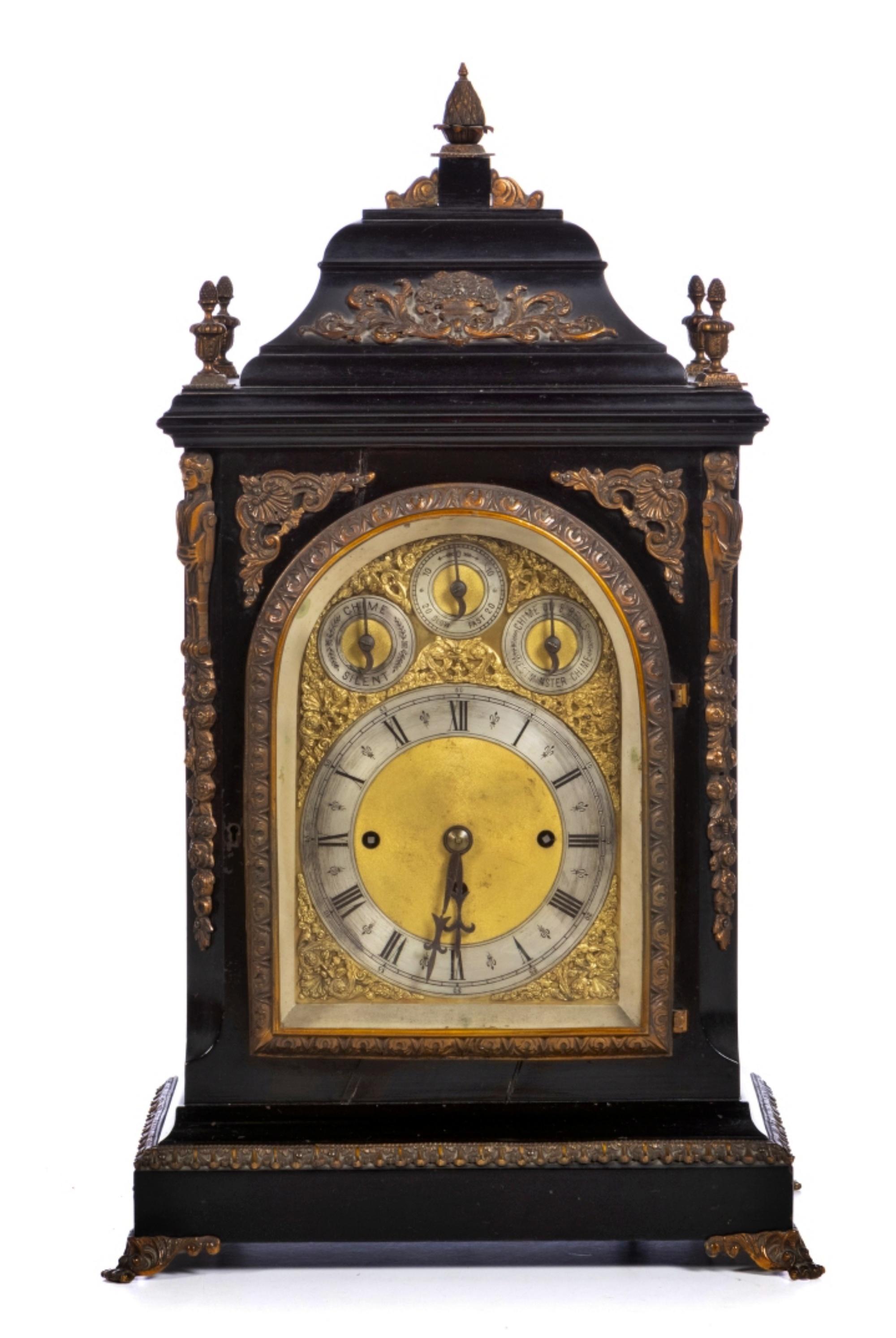 Wood Important English Table Clock 19th Century