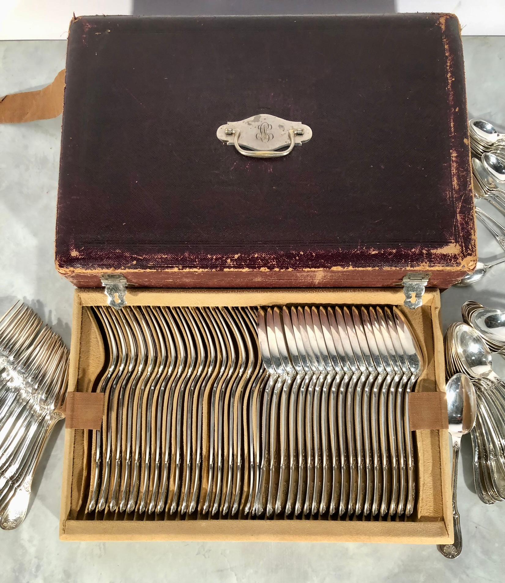 Important Set Of 126 Pieces Of Cutlery In Sterling Silver By L.LAPAR 9