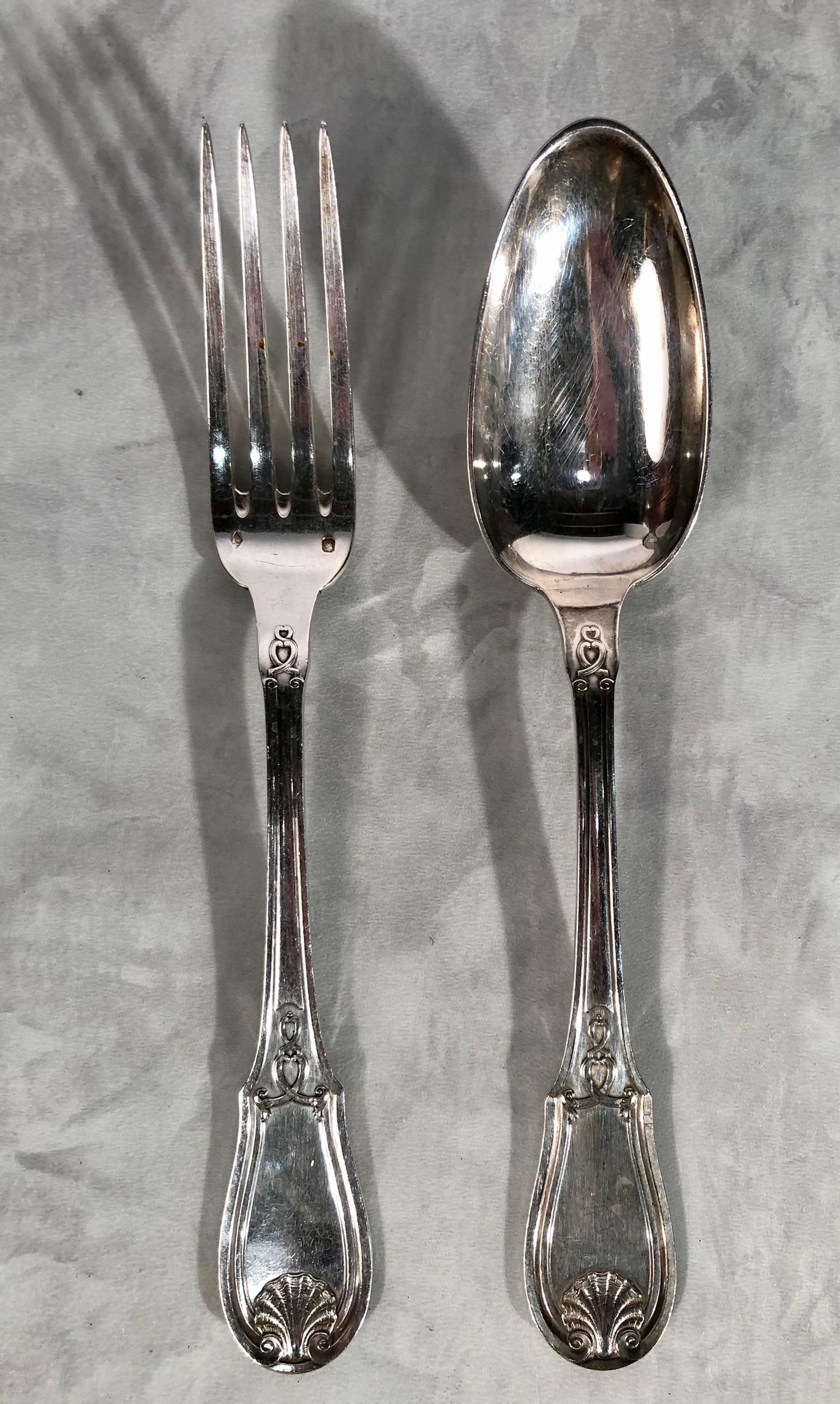 French Important Set Of 126 Pieces Of Cutlery In Sterling Silver By L.LAPAR For Sale