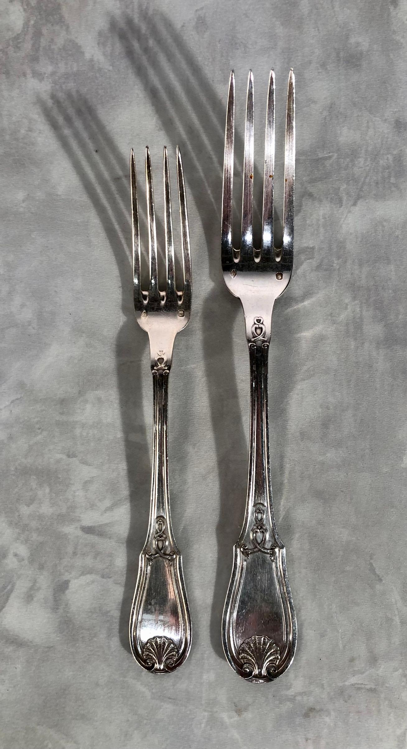 Important Set Of 126 Pieces Of Cutlery In Sterling Silver By L.LAPAR For Sale 1