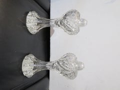 Important Estate 1920s Large Crystal Glass Salt and Pepper Shakers