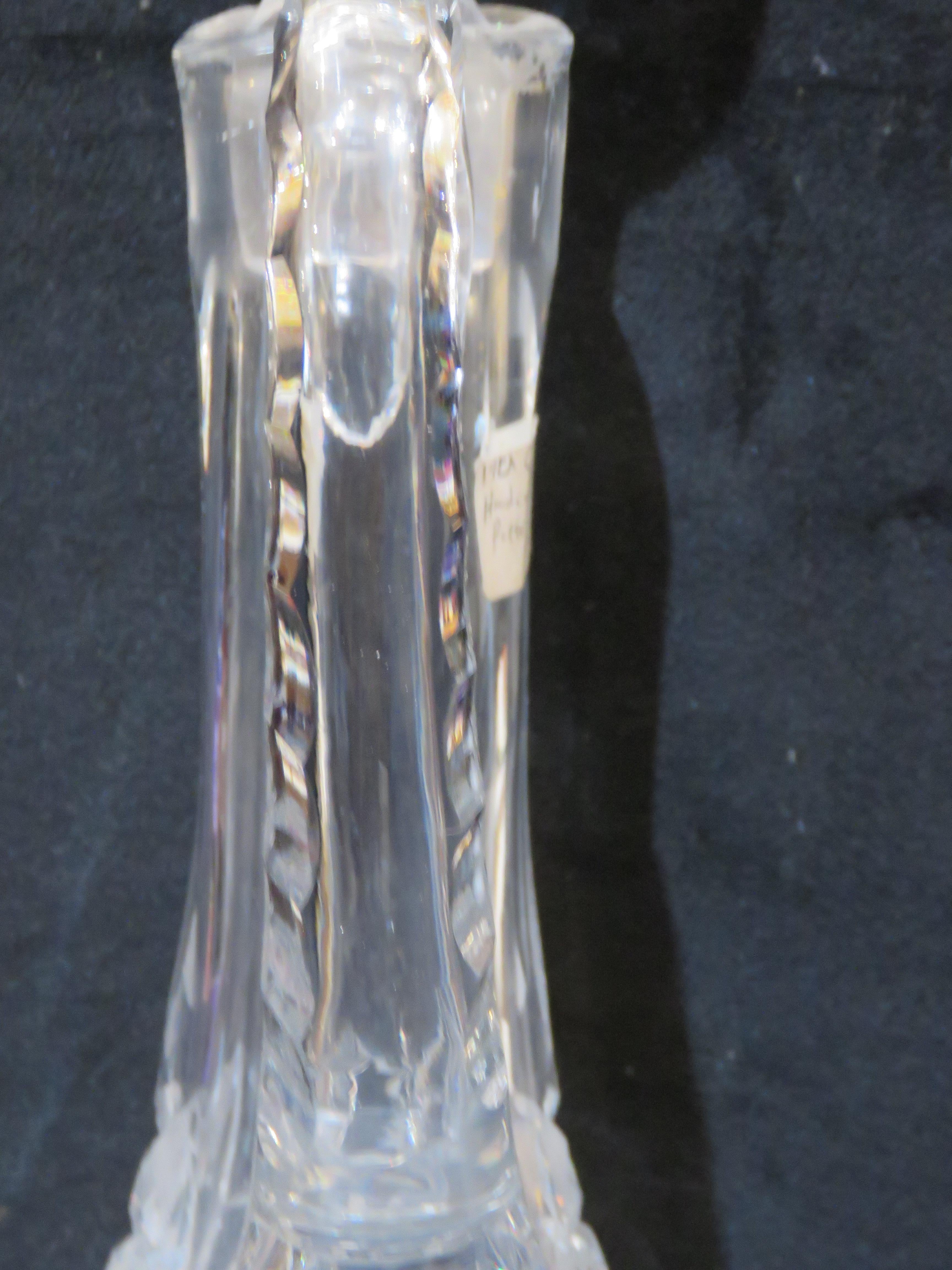 Buriné Important Domaine 19TH Century Dorflinger Crystal Etched Glass Decanter Bottle (Carafe à décanter en cristal gravé) en vente