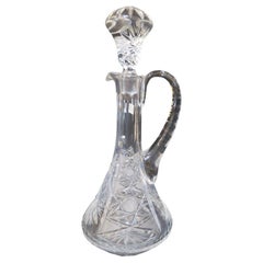 Important Domaine 19TH Century Dorflinger Crystal Etched Glass Decanter Bottle (Carafe à décanter en cristal gravé)
