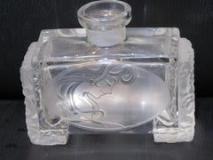 Important Estate Art Deco Style Czech Glass with Woman Perfume Bottle Base
