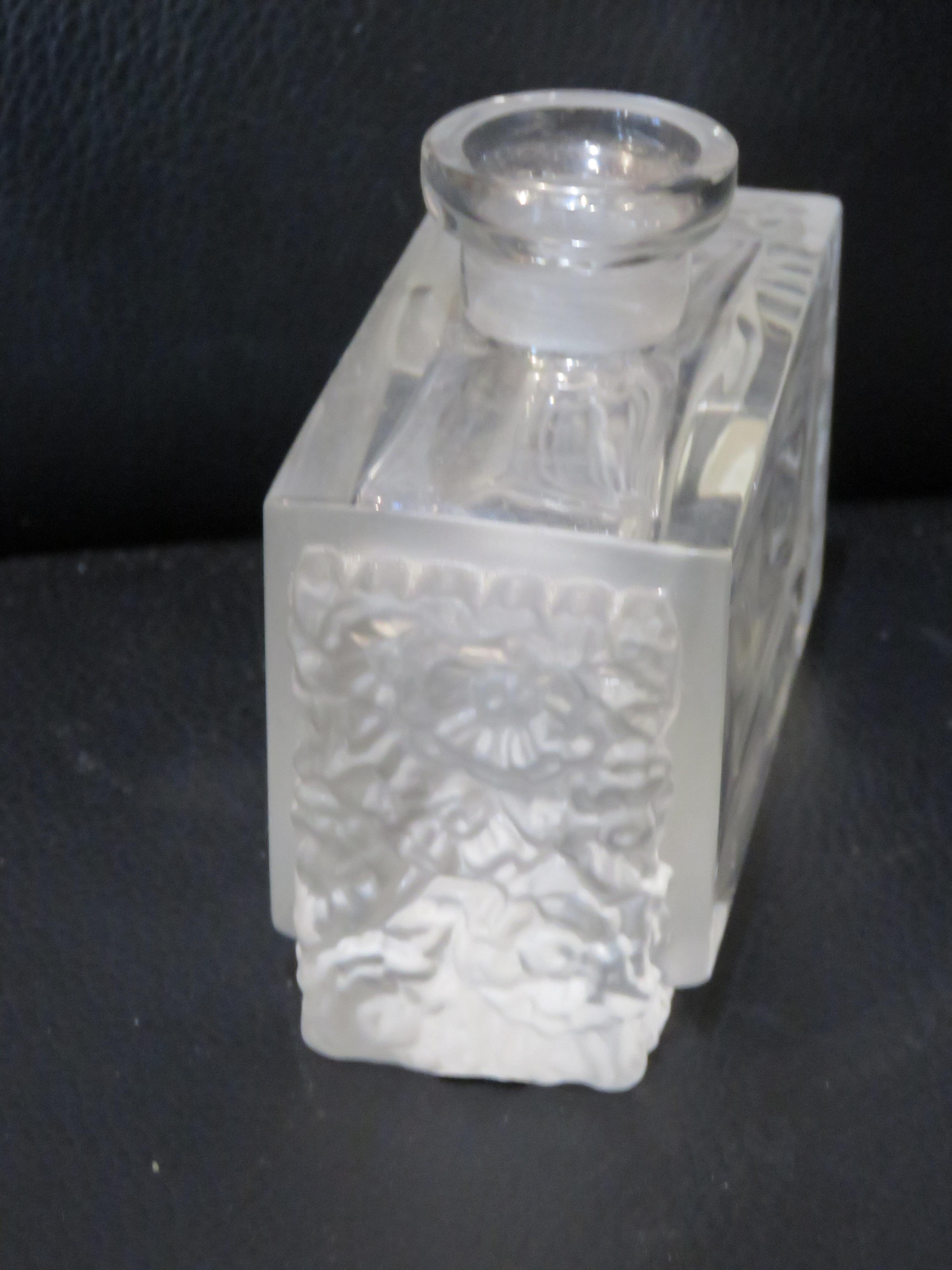 20th Century Important Estate Art Deco Style Czech Glass with Woman Perfume Bottle Base For Sale