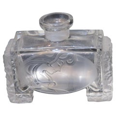 Important Estate Art Deco Style Czech Glass with Woman Perfume Bottle Base