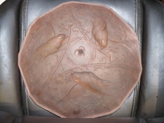 Important Estate Roba Paris France Deco Frosted Amber Glass Chandelier Shade