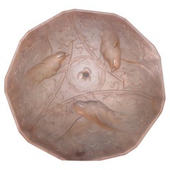 Important Estate Roba Paris France Deco Frosted Amber Glass Chandelier Shade