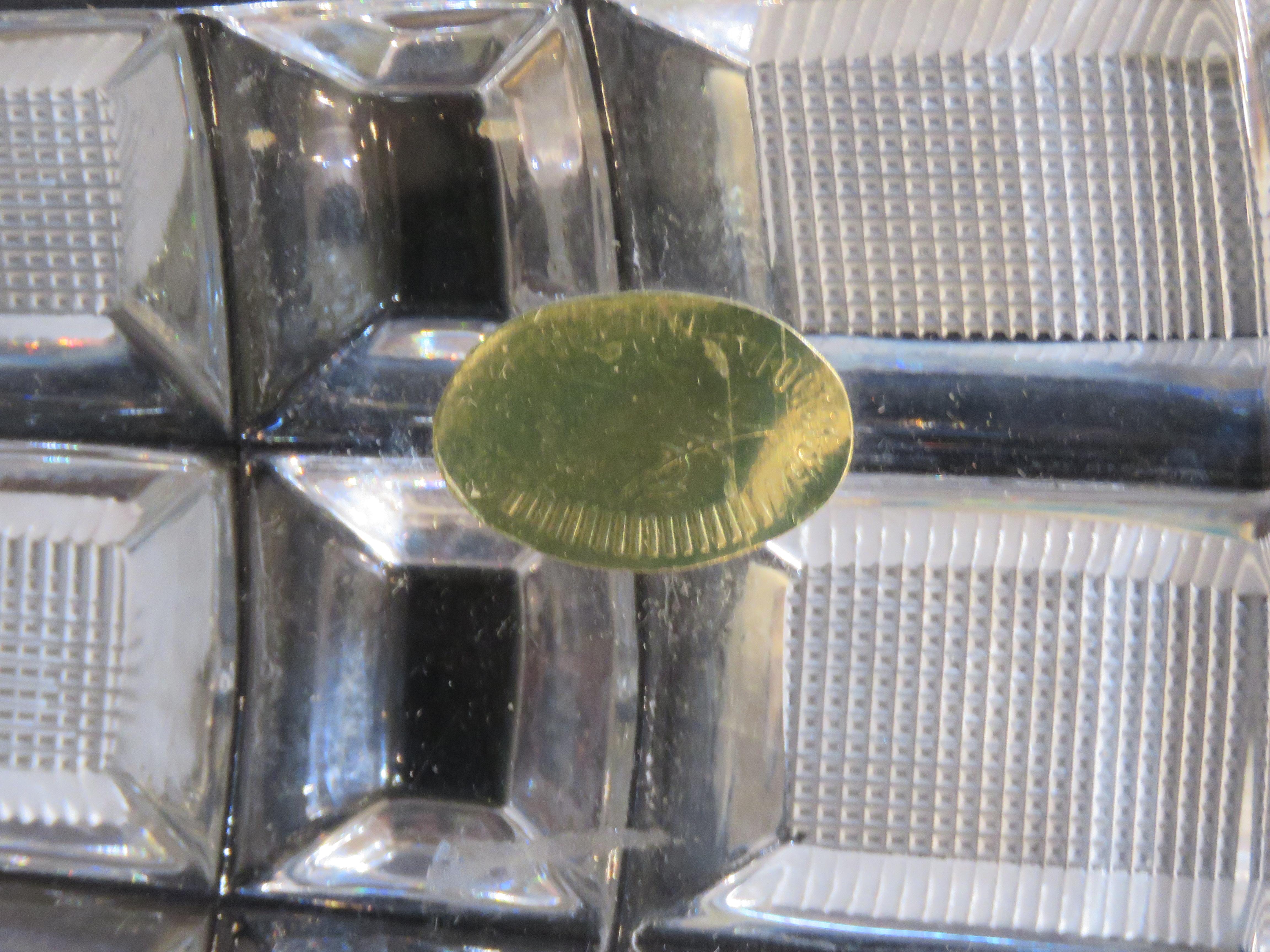 20th Century Important Estate Heavy Oval Etched Prism Detailed Crystal Glass Bowl For Sale