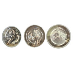 Important Estate Set of 3 Painted Porcelain Esteban Murillo Dish Plate Chargers