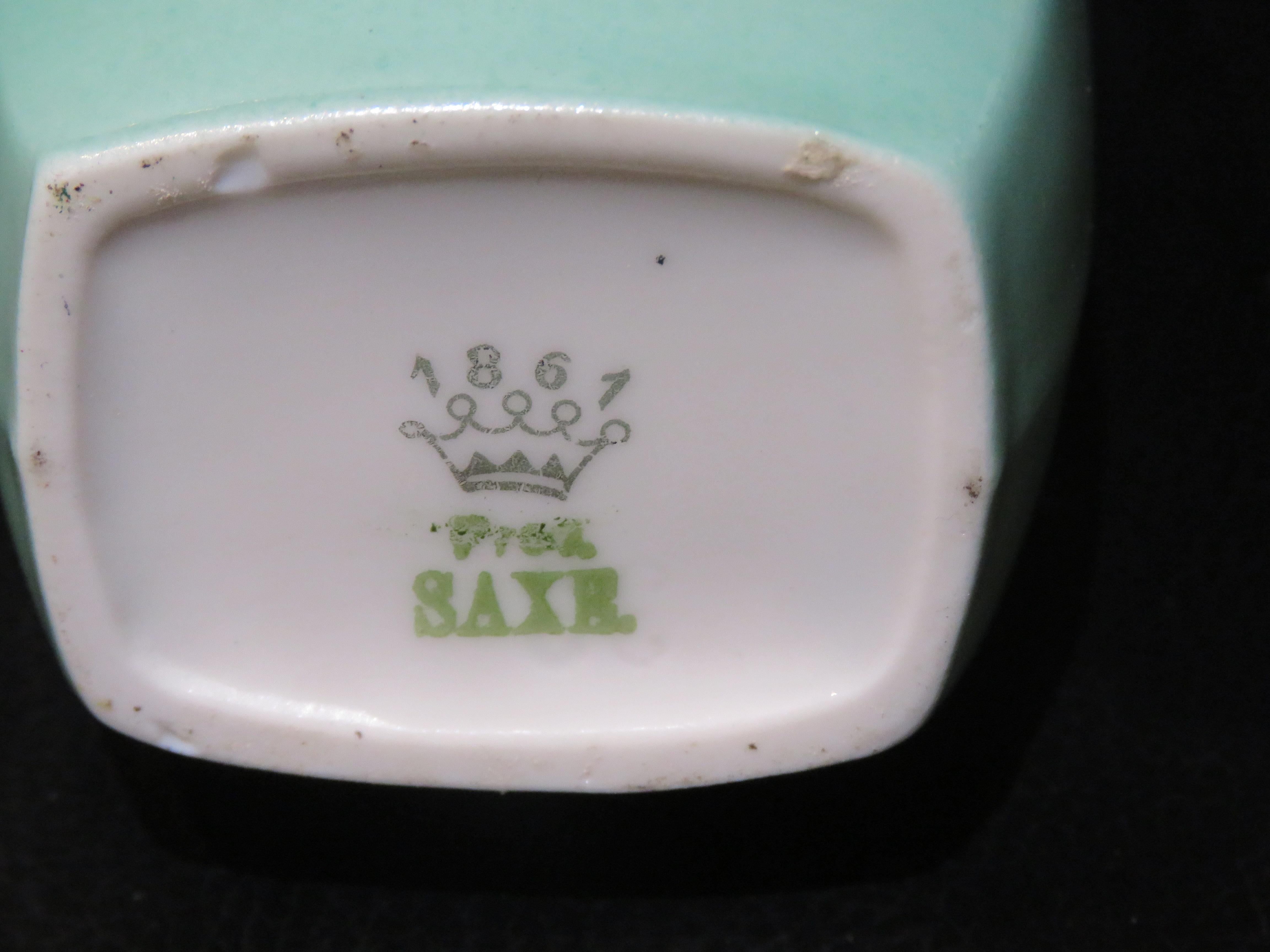 20th Century Beautiful 19th Century Painted NeoClassical Porcelain Bottle 1861 Prez Saxe For Sale