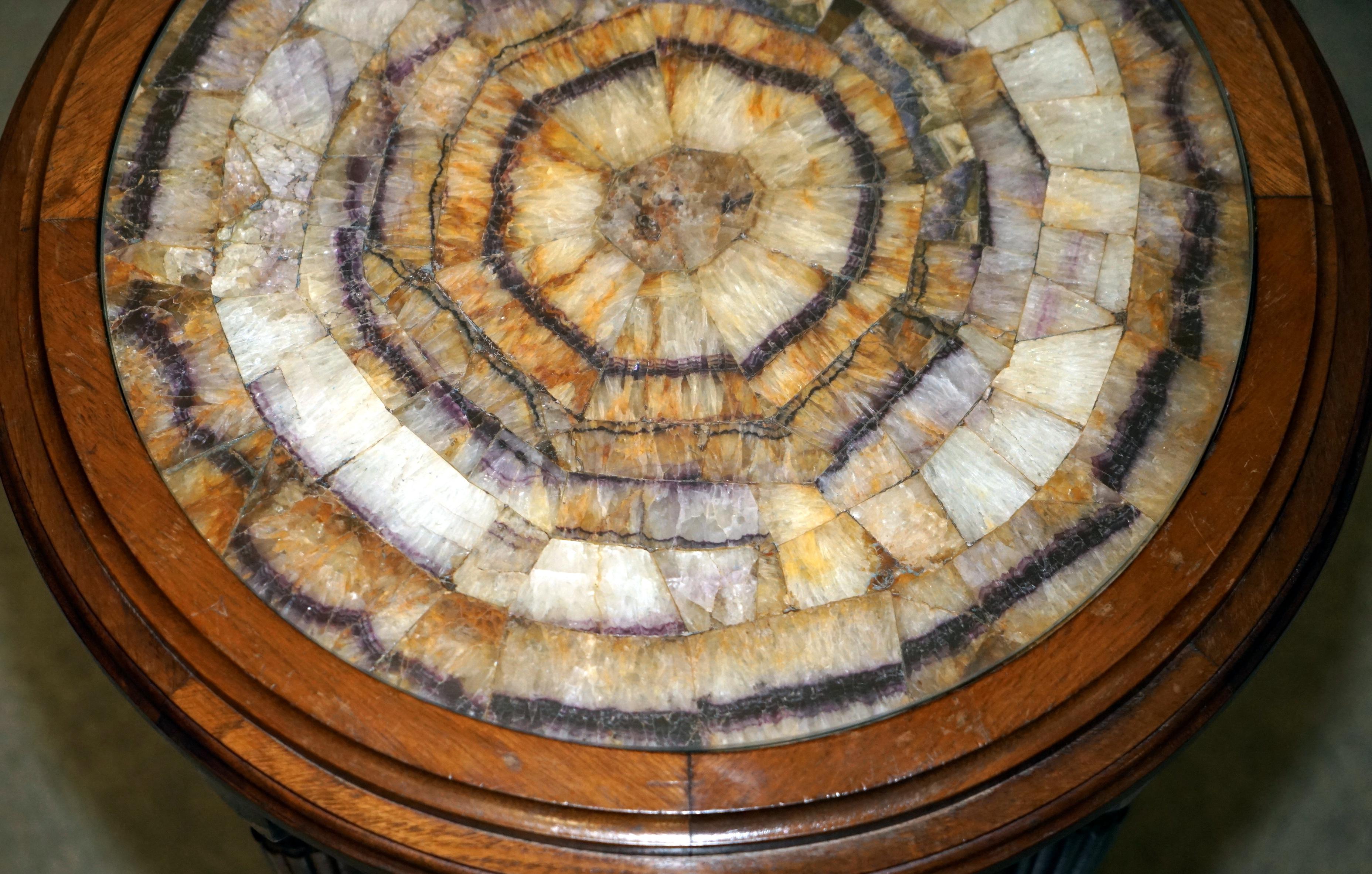 IMPORTANTE EXQUISITE ANTiQUE VICTORIENNE BLEUE TABLE D'ENDROIT D'ACCOMPAGNEMENT IHN PLATEAUS en vente 3