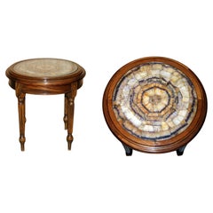 IMPORTANTE EXQUISITE ANTiQUE VICTORIENNE BLEUE TABLE D'ENDROIT D'ACCOMPAGNEMENT IHN PLATEAUS