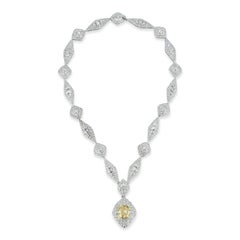 Important Fancy Yellow Diamond Necklace by Graff