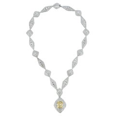 Important Fancy Yellow Diamond Necklace by Graff