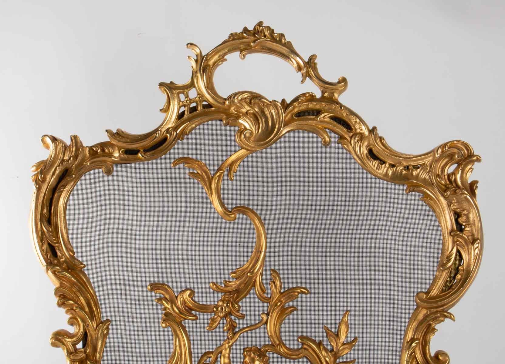 Wichtiger Kaminsims aus goldenem Brozne des 19. Jahrhunderts, Napoleon III. (Französisch) im Angebot