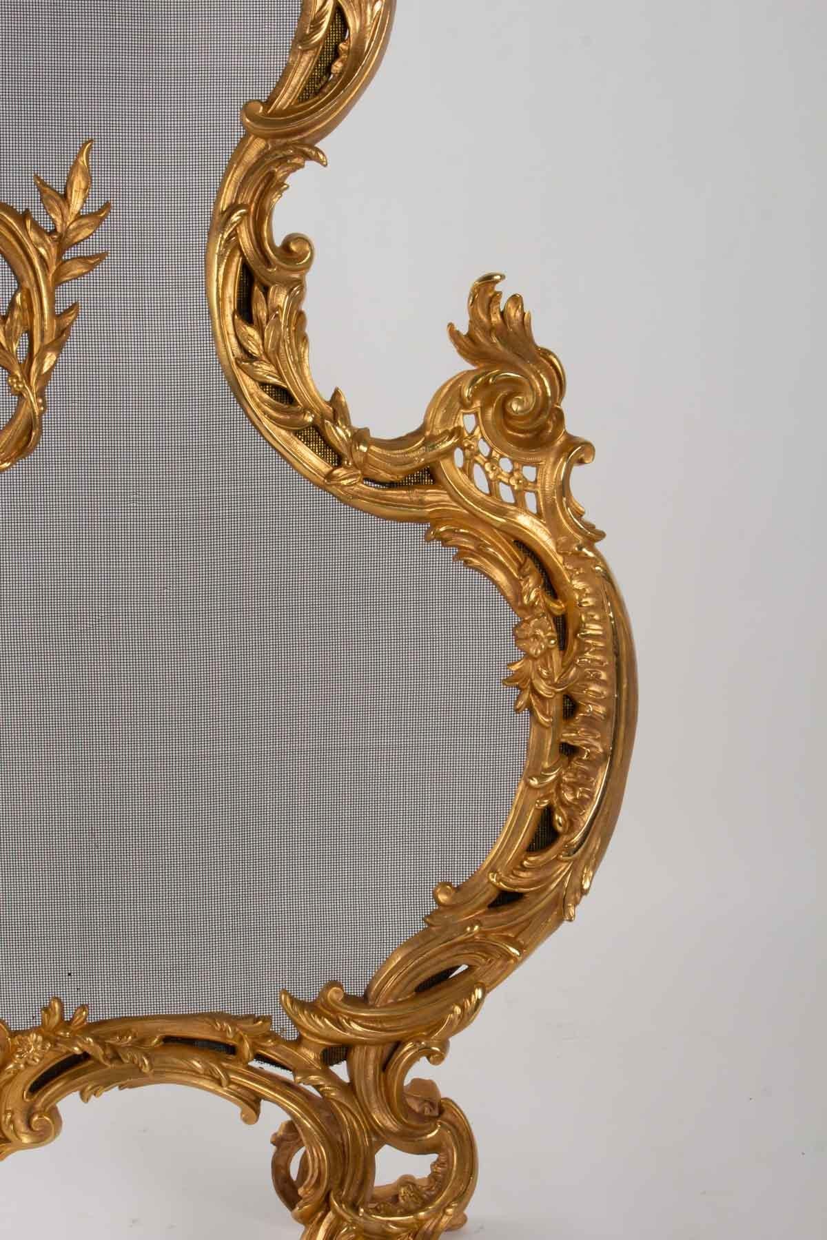Wichtiger Kaminsims aus goldenem Brozne des 19. Jahrhunderts, Napoleon III. (Vergoldet) im Angebot