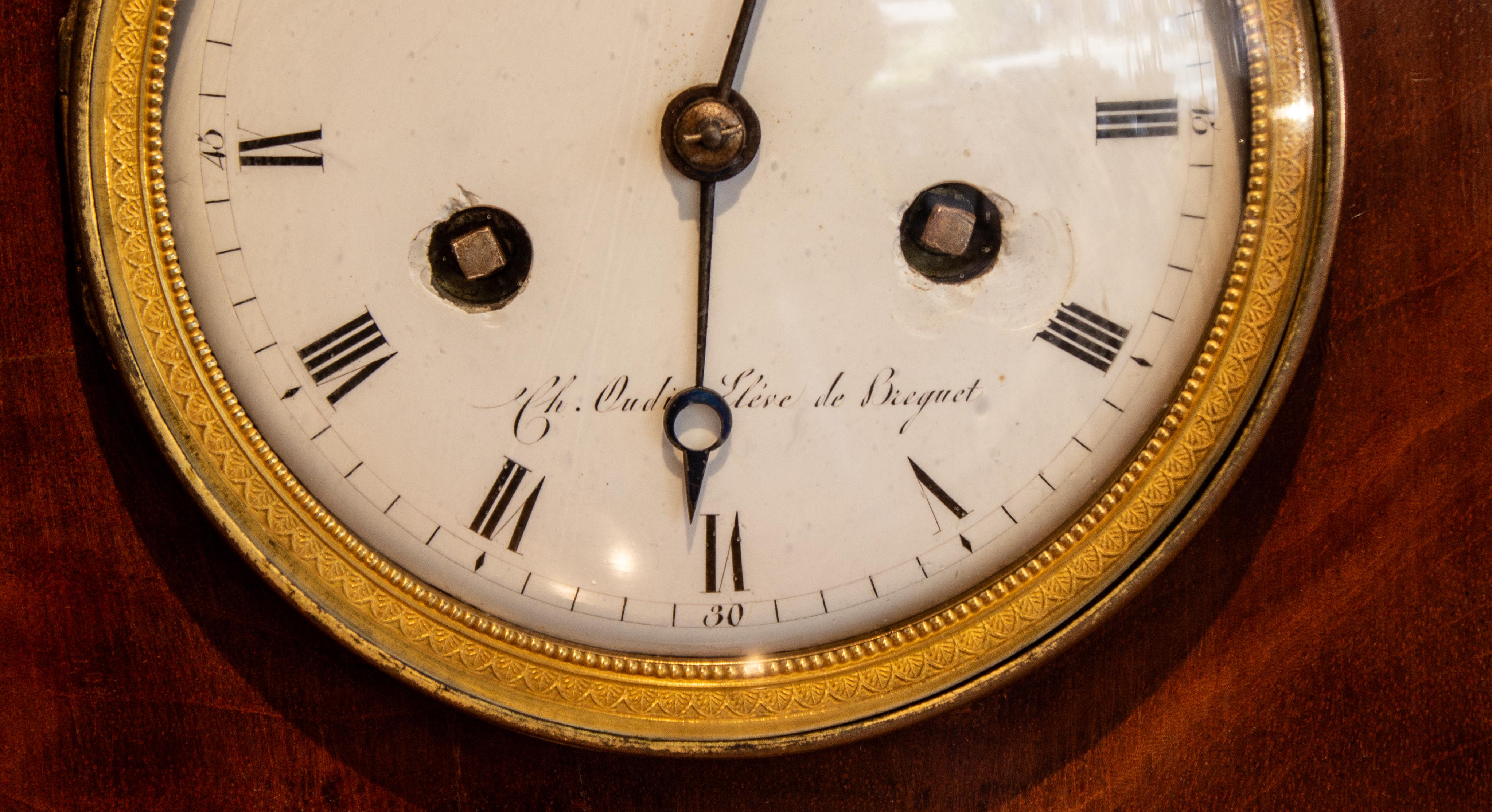 Important First Empire Mahogany Clock  by Charles Oudin in vendita 3