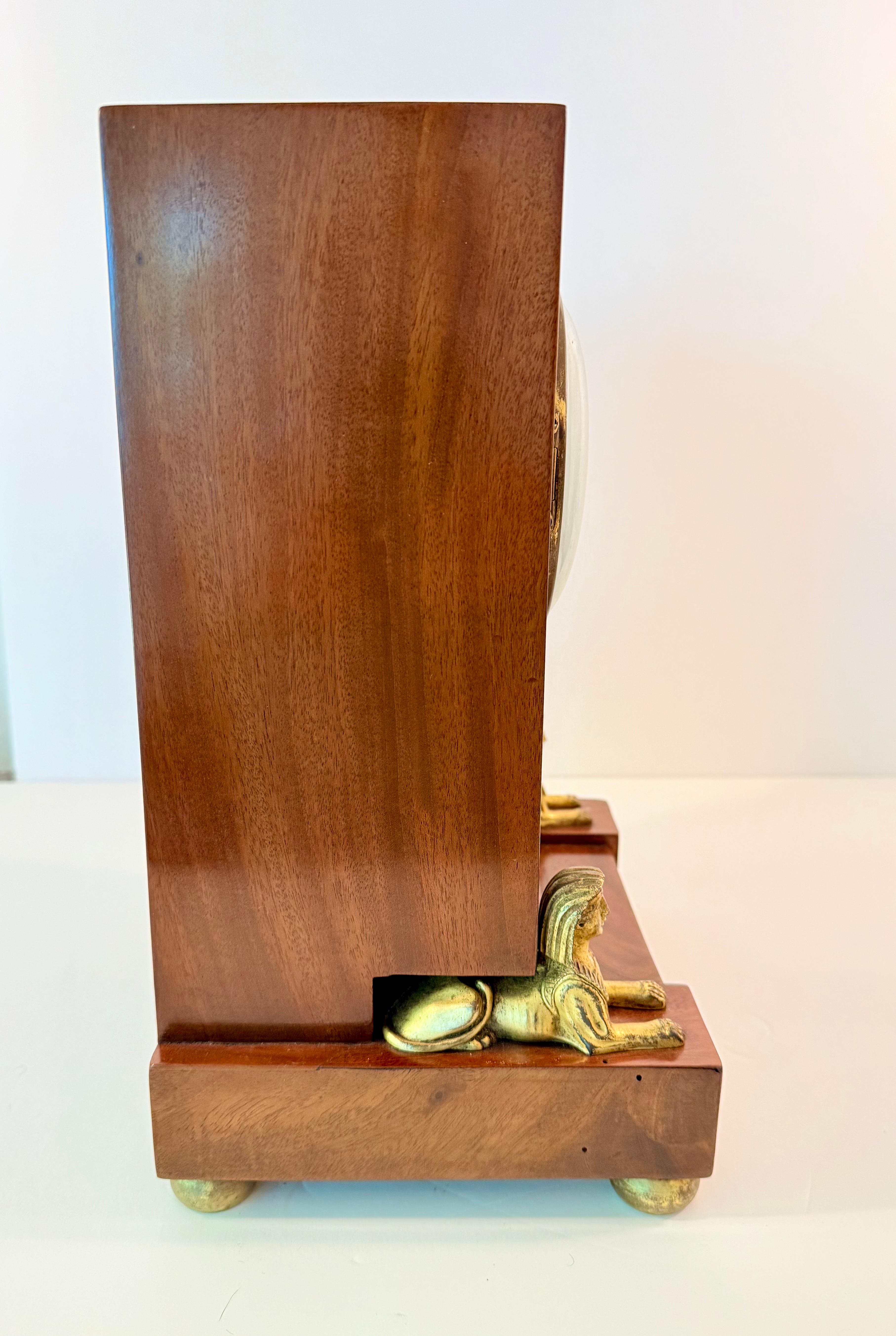 Porcellana Important First Empire Mahogany Clock  by Charles Oudin in vendita