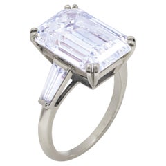 Important Flawless GIA Certified 16 Carat Emerald Cut Diamond Ring