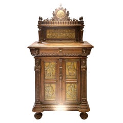 Important cabinet flamand 18ème siècle Assiettes en laiton d'Emanuel Van Meteren