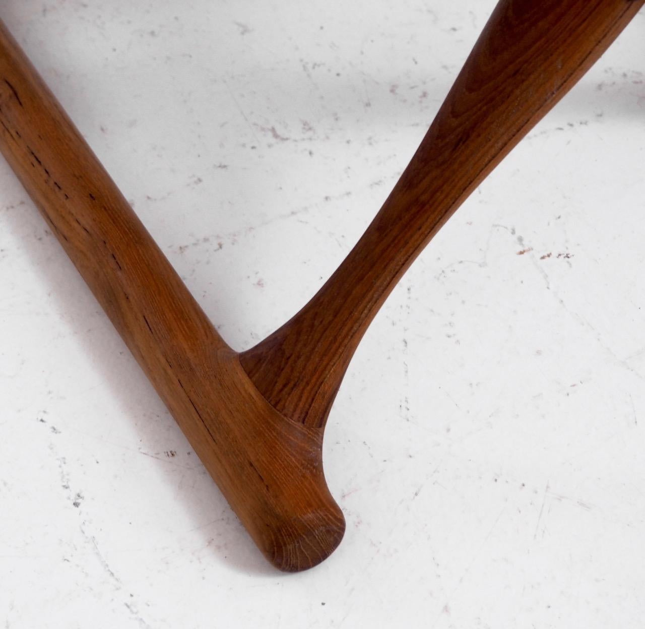 Danish Important Folding Stool by Poul Hundevad in Teak and Leather