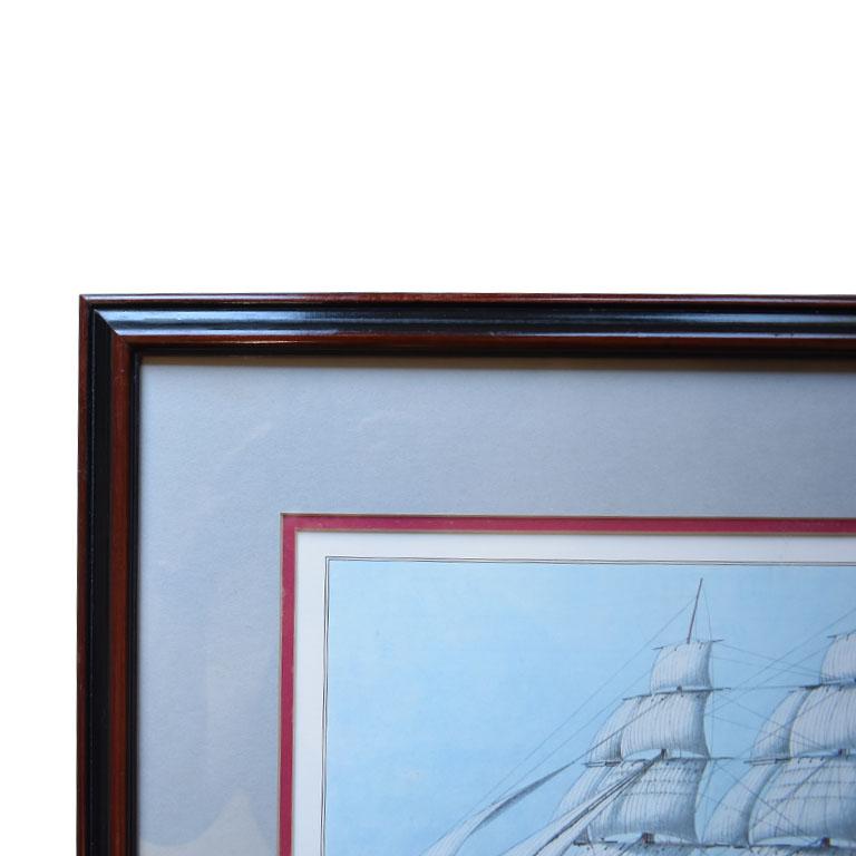 Important Framed Lithograph of the Grapeshot Clipper Ship Joseph Currier & Ives In Good Condition For Sale In Oklahoma City, OK