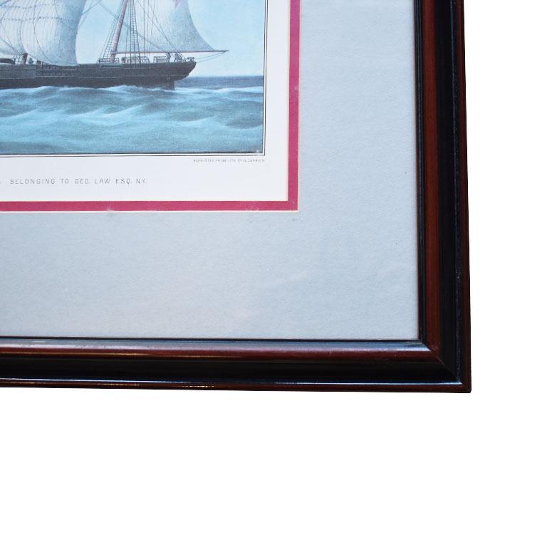 Important Framed Lithograph of the Grapeshot Clipper Ship Joseph Currier & Ives For Sale 1