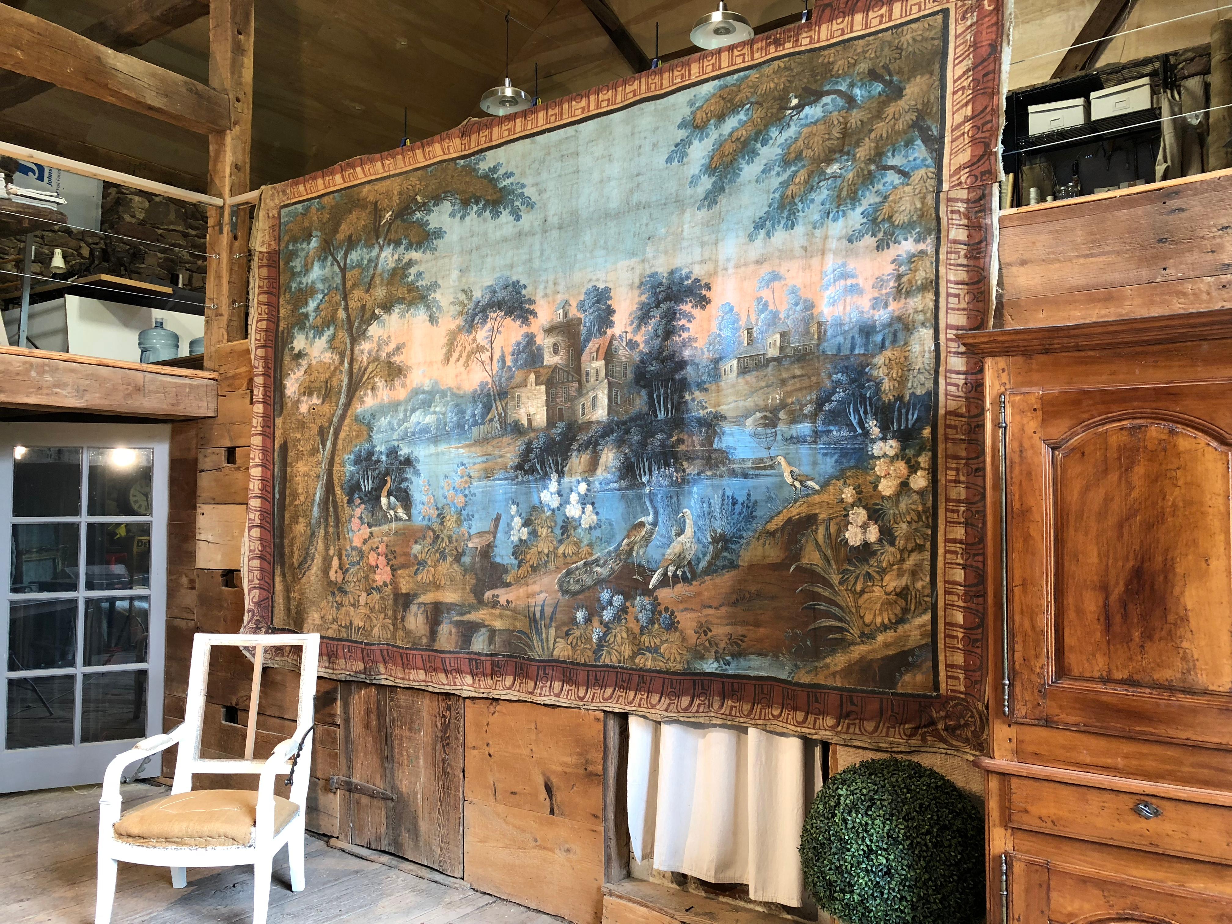 Important French 18th Century Toile Peinte Tapestry 6