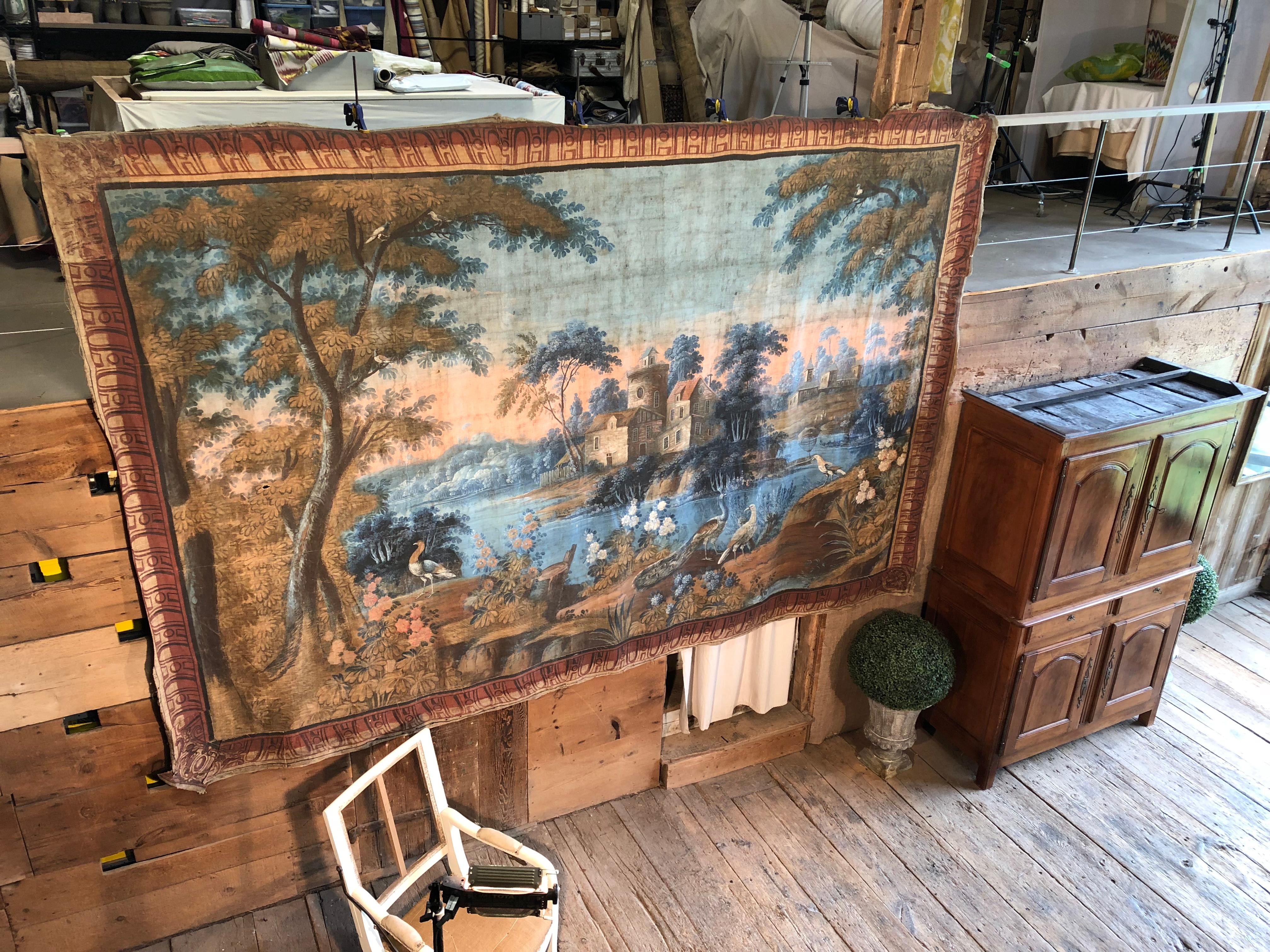 Important French 18th Century Toile Peinte Tapestry 8