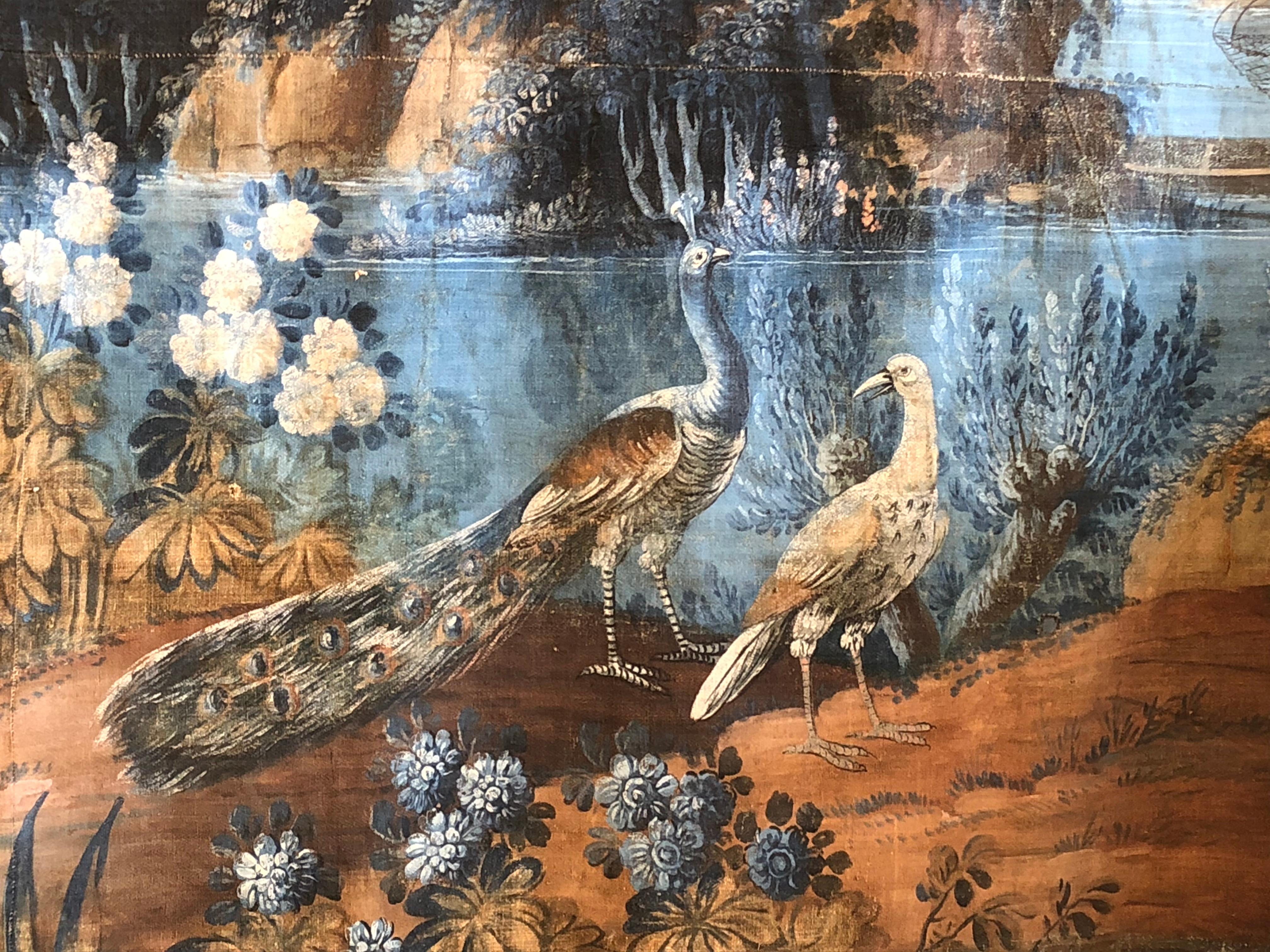 Important French 18th Century Toile Peinte Tapestry 3