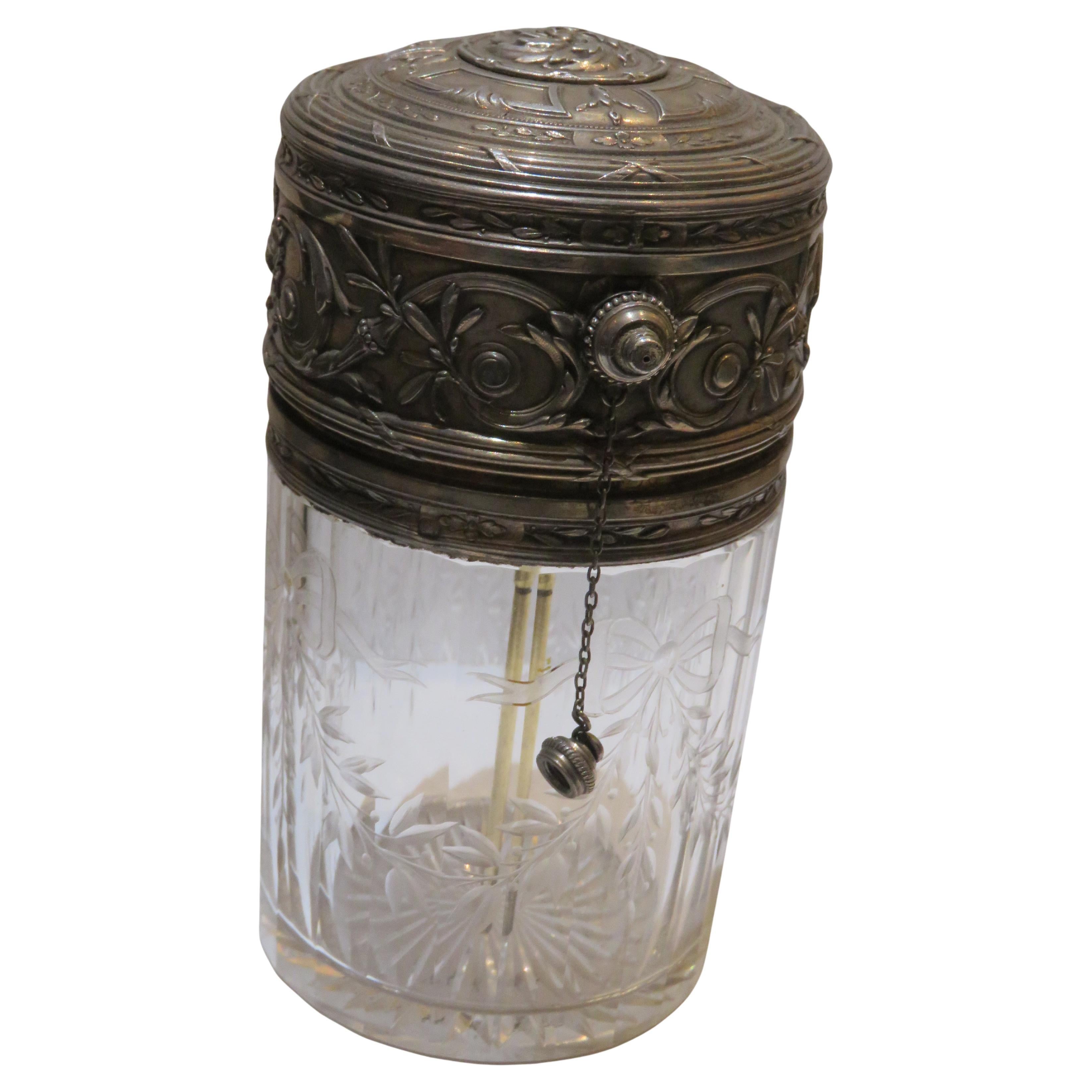 Important French 19th C Sterling Silver Boin taburet Paris Cologne Perfume