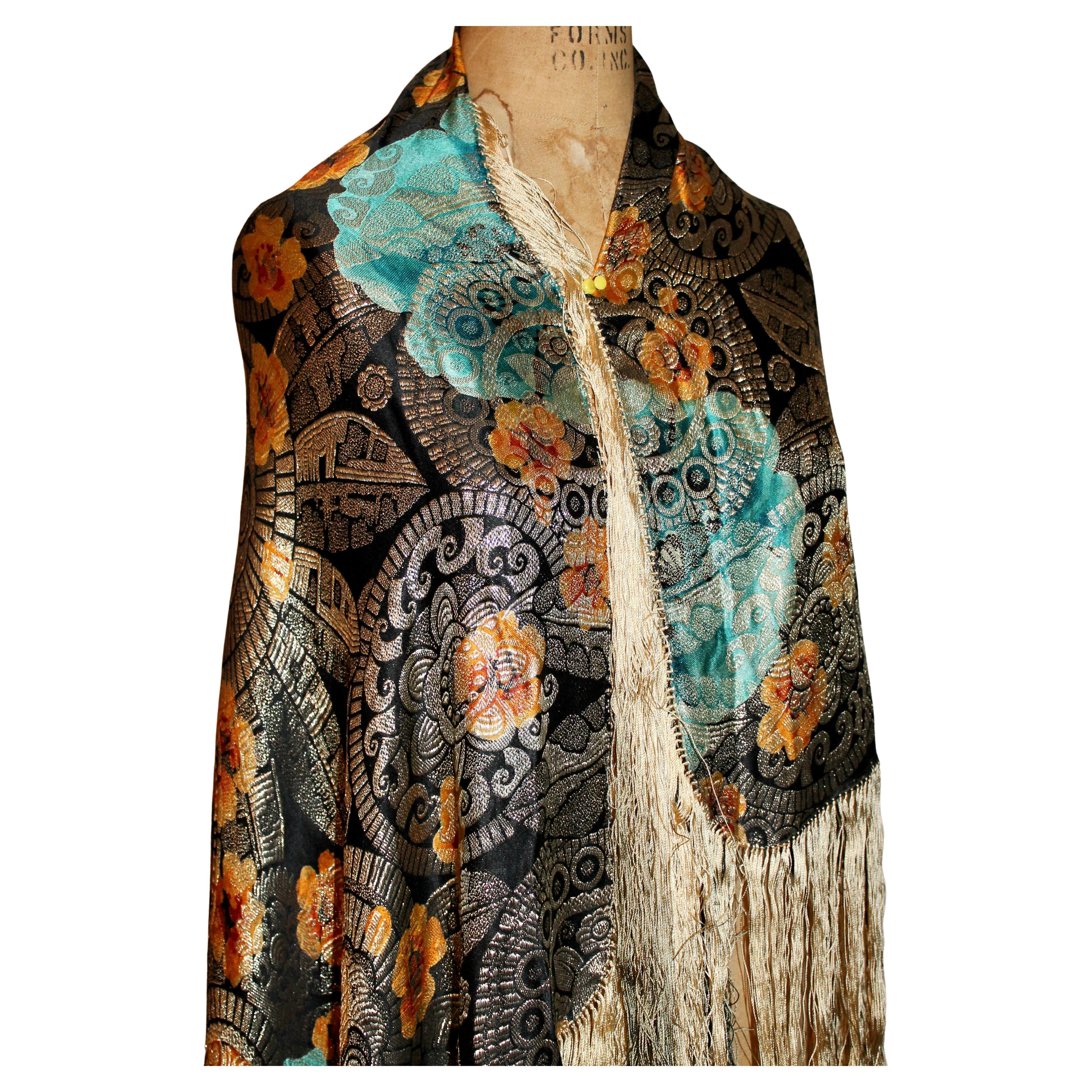 Importante scialle di camoscio francese Art Déco