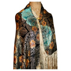 Importante scialle di camoscio francese Art Déco