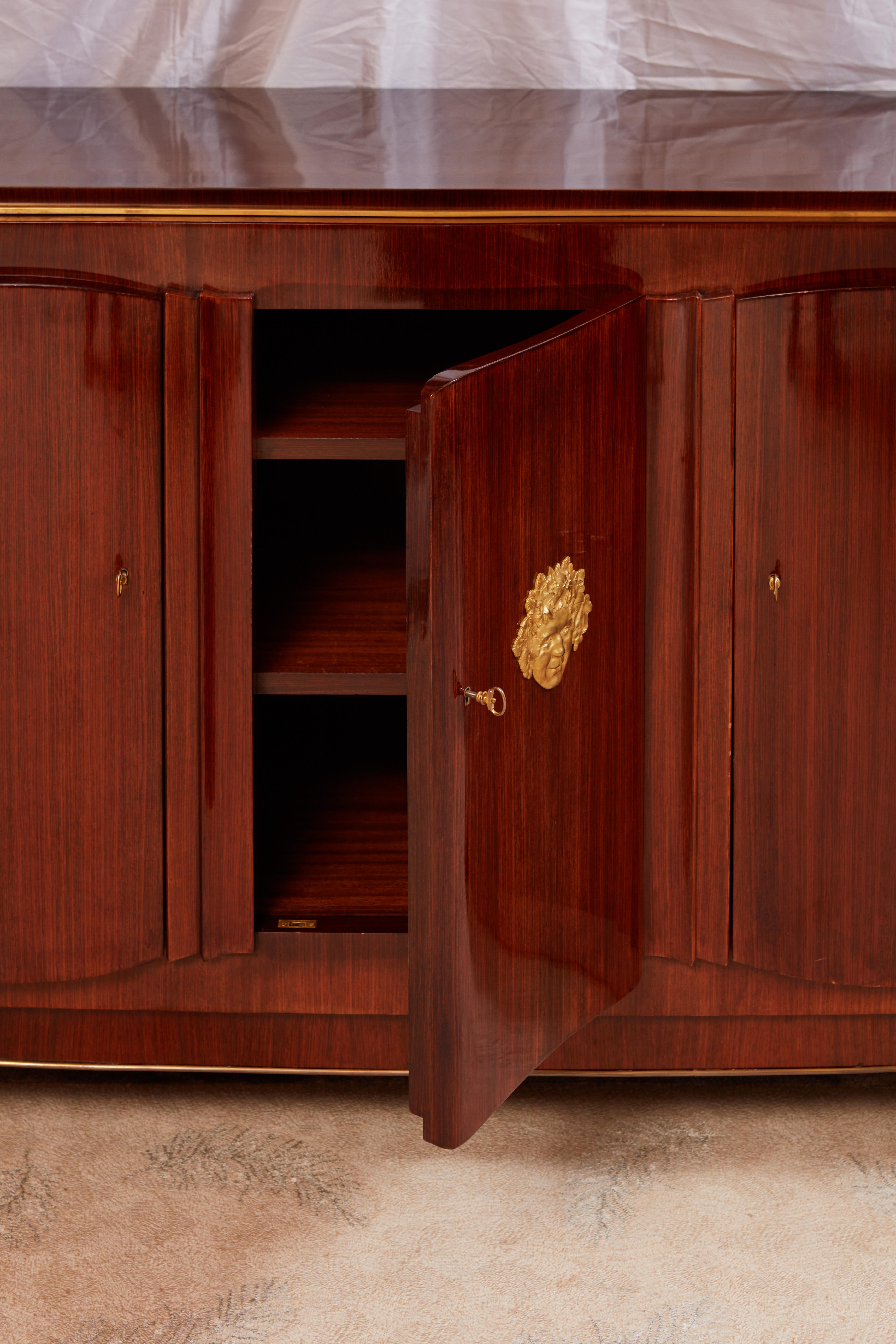 Importante credenza francese Art Déco di Jules Leleu in vendita 4