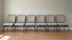 Importante Juego de Comedor Art Decó Francés de Hierro Forjado y Mármol Attri. Edgar Brandt