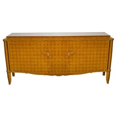 Important French Bronze,Walnut,Parquetry & Mother of Pearl Credenza, Jules Leleu