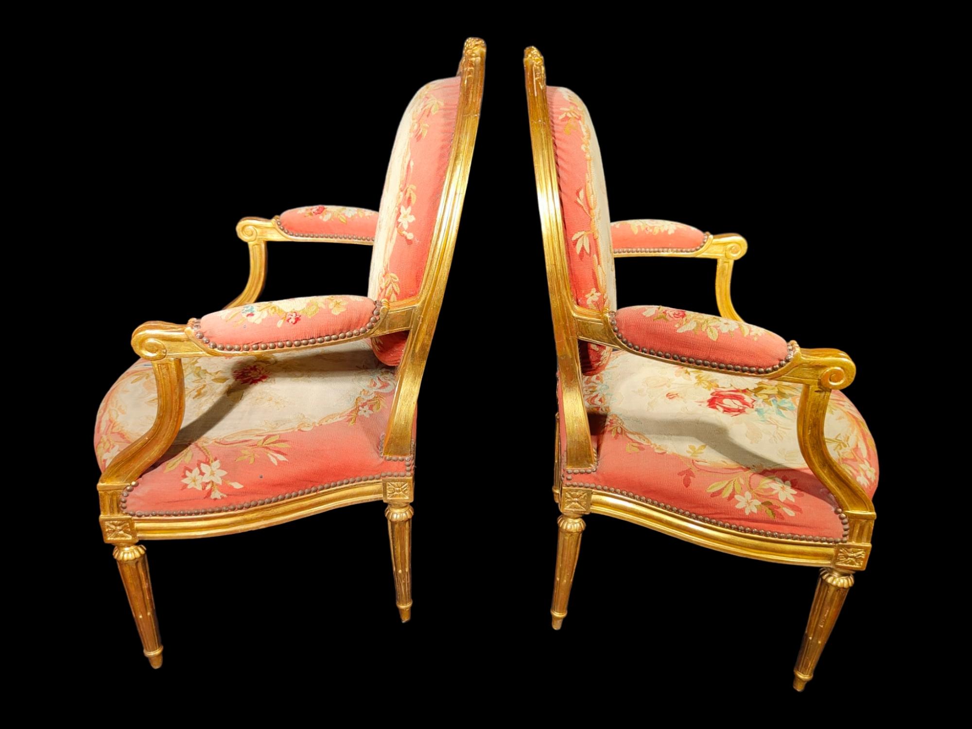 Important French Chairs From The 18th Century Signed By Claude Chevigny For Sale 6