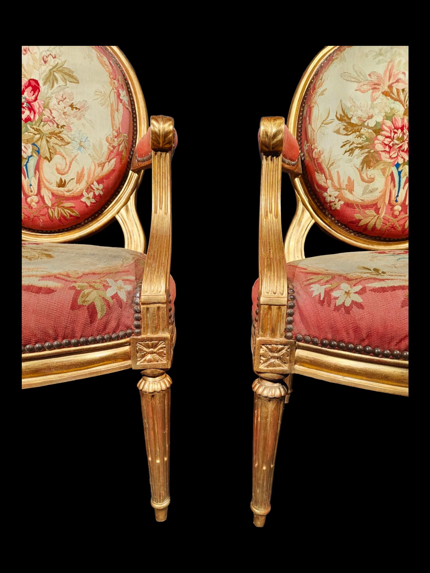 Fruitwood Important French Chairs From The 18th Century Signed By Claude Chevigny For Sale