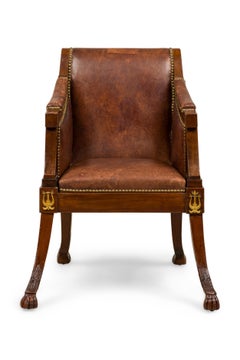 Important French Consulat Mahogany and Bronze Mounted Armchair