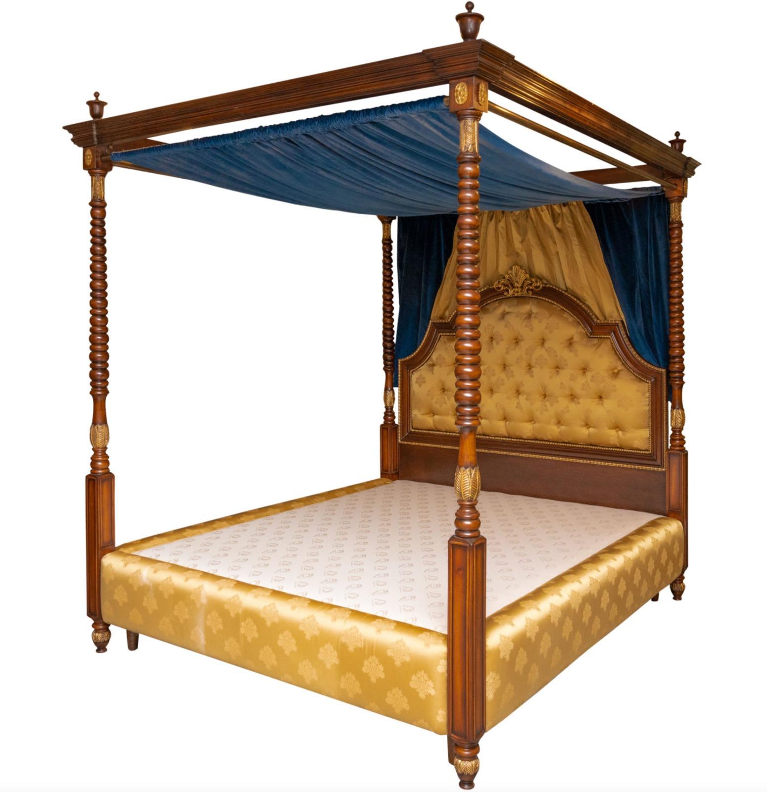 Important French Double Bed with Canopy, early 20th Century Style Empire 1