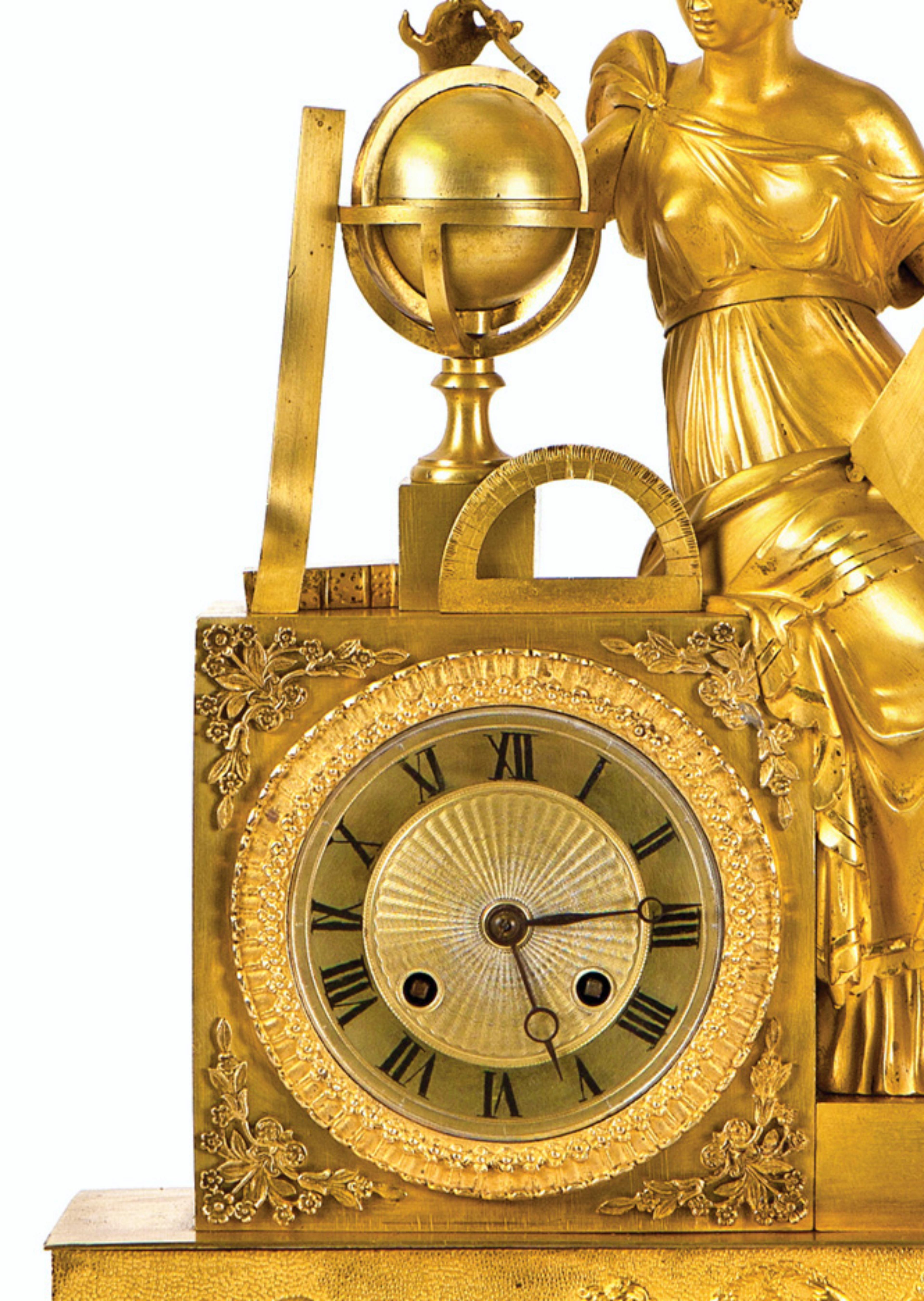 Important French Empire Table Clock, 19th Century In Good Condition For Sale In Madrid , ES